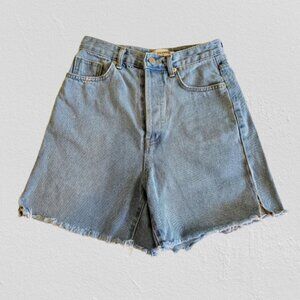 Storets Jean Shorts Button Fly Cut Off Side Slit Denim Women’s Size M High Rise